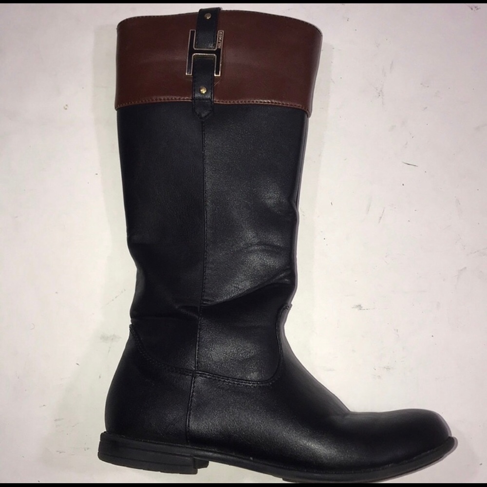 Black/Brown Hilfiger Andrea Eq Boots H-Charm 3 - Picture 3 of 8